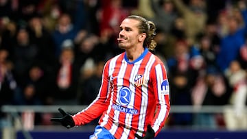 Soccer Football - LaLiga - Atletico Madrid v Sevilla - Metropolitano, Madrid, Spain - December 8, 2024 Atletico Madrid's Antoine Griezmann celebrates scoring their second goal REUTERS/Ana Beltran