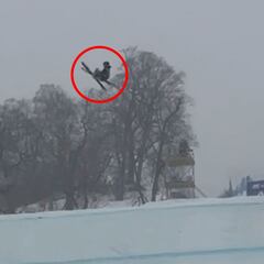 Violenta caída de Javi Lliso en el Mundial de Bakuriani