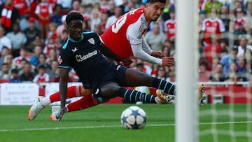 Soccer Football - Friendly - Arsenal v Athletic Bilbao - Emirates Stadium, London, Britain - August 9, 2025 Arsenal's Kai Havertz scores their third goal Action Images via Reuters/Matthew Childs