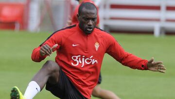 Babin durante un entrenamiento del Sporting