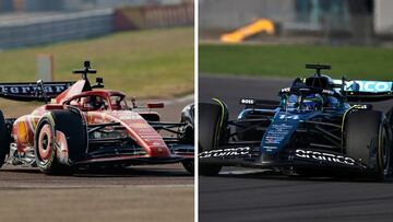 Sainz, con el Ferrari SF-24 y Alonso, con el Aston Martin AMR24.