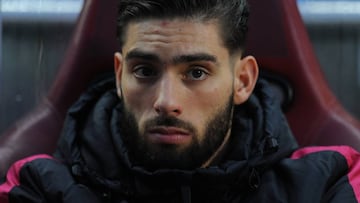 Carrasco, en el banquillo durante un partido del Atl&eacute;tico de Madrid.