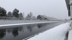 Montmeló despertó nevado en el tercer día de test de F1