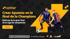 PSG vs. Inter de Milán: Crear Apuesta de Betfair a cuota 100.0