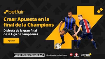 PSG vs. Inter de Milán: Crear Apuesta de Betfair a cuota 100.0