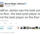 Magic, a los pies de LeBron: "El mejor base, el mejor interior..."