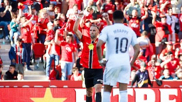 Muriqi celebra su golazo al Real Madrid. (Photo by JAIME REINA / AFP)