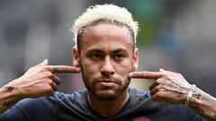 (FILES) In this file photo taken on August 03, 2019 Paris Saint-Germain&#039;s Brazilian forward Neymar reacts at the end of the French Trophy of Champions football match between Paris Saint-Germain (PSG) and Rennes (SRFC) at the Shenzhen Universiade stad