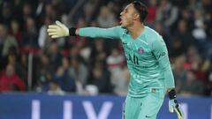 FOOTBALL - FRENCH CHAMP - L1 - PARIS SG v REIMS
 Keylor NAVAS (PSG) reacted during the French championship L1 football match between Paris Saint-Germain and Stade de Reims on September 25, 2019 at Parc des Princes stadium in Paris, France - Photo Stephane