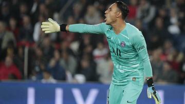 FOOTBALL - FRENCH CHAMP - L1 - PARIS SG v REIMS
Keylor NAVAS (PSG) reacted during the French championship L1 football match between Paris Saint-Germain and Stade de Reims on September 25, 2019 at Parc des Princes stadium in Paris, - Photo Stephane