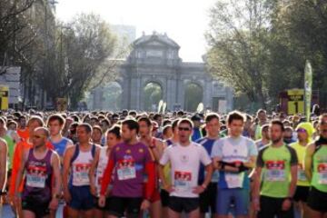 39 edición de la maratón de Madrid. Hoy las calles de Madrid han congregado 33.000 corrredores en las tres carrereas (10 km, medio maratón y maratón)