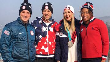 Ivanka publicó en su cuenta de Twitter que fue increíble pasar tiempo con los atletas y sus familiares previo a la final masculina de bobsleigh.