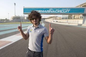 El ciclista eslovaco del Tinkoff Saxo, Peter Sagan, posando en el circuito Yas Marina.