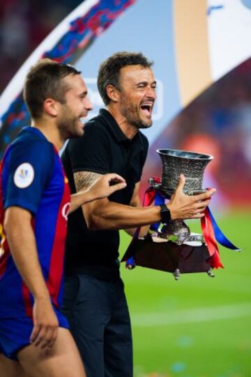 Jordi Alba y Luis Enrique 