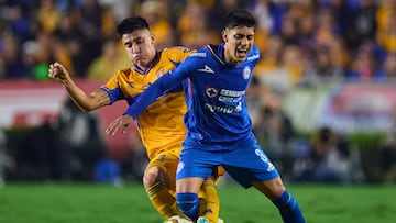 during the semi-finals second leg match between Tigres UANL and Cruz Azul, as part of the Liga BBVA MX, Torneo Apertura 2025 at Universitario Stadium, on December 06, 2025 in Monterrey, Nuevo Leon, Mexico.