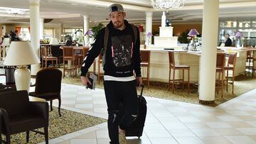 Boyko, a su llegada a la concentración de la selección de Ucrania.