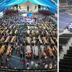 El desmontaje 'express' del Oktoberfest para la vuelta de la Liga Endesa al Wizink Center