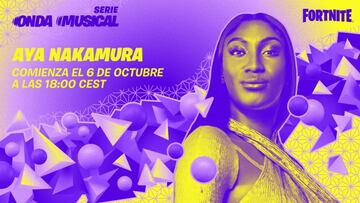 Anuncio oficial del concierto Onda Musical de Aya Nakamura en Fortnite