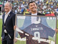 Ivar Sisniega and Jared Borgetti during the game international friendly between Mexican National team (Mexico) and Brazil at Kyle Field Stadium, on June 08, 2024, College Station, Texas, United States.