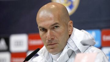 Zidane, este s&aacute;bado en la conferencia de prensa.