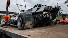 Así quedó el auto de piloto francés tras accidente en Malasia