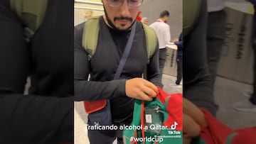 Video: ¿Ingenio o falta de respeto? Aficionado mexicano metió alcohol ilegalmente a Qatar