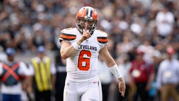 Baker Mayfield en un partido de los Cleveland Browns.