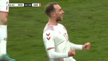 Es de película de Hollywood lo de Eriksen: golazo suyo y vean la reacción de todo el estadio