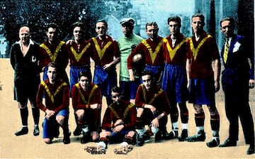 Equipaci車n de la Selecci車n Espa?ola en 1924.