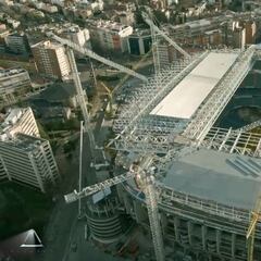 Dramatic bird's eye view of the New Bernabéu taking shape