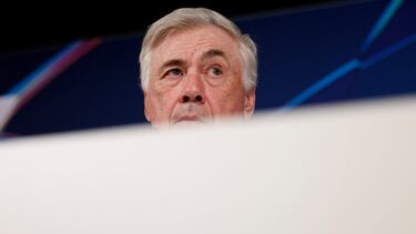 Ancelotti, en la rueda de prensa previa al Real Madrid-Manchester City.