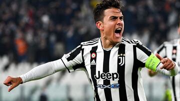 02 November 2021, Italy, Turin: Juventus&#039; Paulo Dybala celebrates scoring his side&#039;s first goal during the UEFA Champions League Group H soccer match between Juventus FC and FC Zenit at Allianz Stadium. Photo: Marco Alpozzi/LaPresse via ZUMA Pre