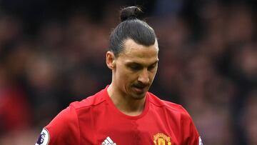 Zlatan Ibrahimovic en un reciente encuentro disputado con el Manchester United.