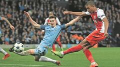 Mbappe con el M&oacute;naco ante el City.