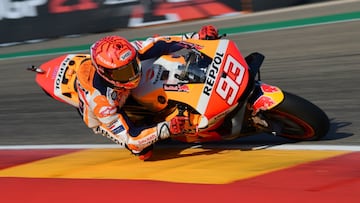 Marc Márquez, jugando en casa, buscando la pole durante la clasificación.