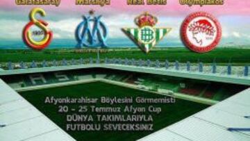 Cartel definitivo de la Afyon Cup, que se disputará del 20 al 25 de julio.