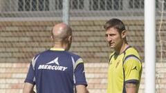 Rub&eacute;n dialoga con Popovic en el entrenamiento de esta ma&ntilde;ana.