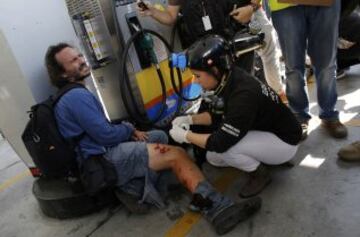 Primera protesta contra el Mundial de fútbol Brasil 2014 registrada en Sao Paulo. en el día en que comienza la competición. Cerca de 150 hombres de la Tropa de Choque de la Policía Militarizada del estado de Sao Paulo dispersaron a un grupo de 50 manifestantes.