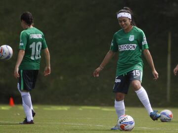 Las jugadoras de Atl&eacute;tico Nacional en el entrenamiento previo al debut ante Real Cartagena por la Liga &Aacute;guila Femenina