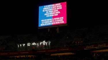 08/03/25 PARTIDO PRIMERA DIVISION
BARCELONA - OSASUNA
PARTIDO SUSPENDIDO FALLECIMIENTO DOCTOR CARLES MIÑARRO GARCIA