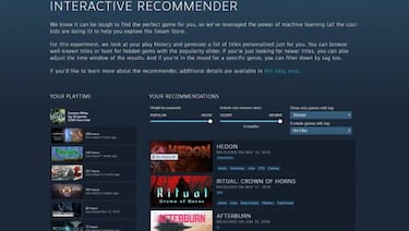 Steam Labs recomienda juegos escaneando nuestro tiempo de juego