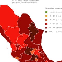 Mapa y casos de coronavirus en México por estados hoy 19 de julio