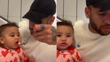 Neymar en su faceta más tierna junto a su pequeña hija