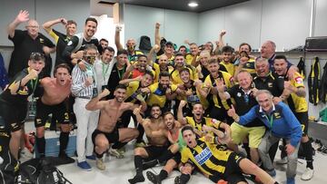 El Portugalete celebra la clasificaci&oacute;n para la gran final.