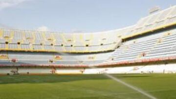 <b>EN PERFECTAS CONDICIONES. </b>El césped del estadio valencianista se encuentra en unas condiciones óptimas para esta final de Copa.