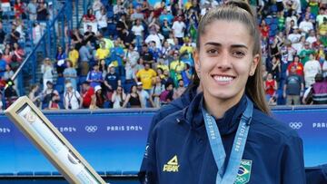 Jheniffer Cordinali en un partido de Brasil.