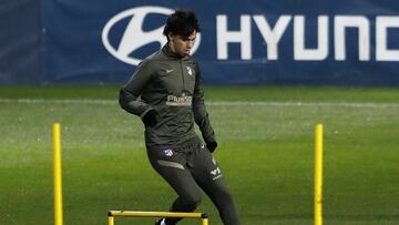João Félix, durante un entrenamiento con el Atlético.