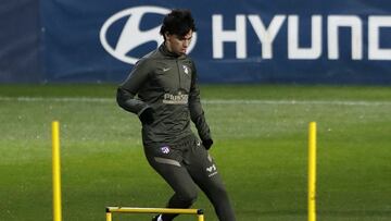 Jo&atilde;o F&eacute;lix, durante un entrenamiento con el Atl&eacute;tico.