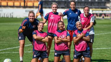 Jugadoras del Lyon en un entrenamiento antes de la final.