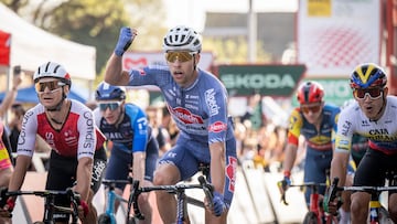 Axel Laurance, ganador de la etapa 5 de la Vuelta a Cataluña, en la que Sergio Higuita fue el mejor colombiano.